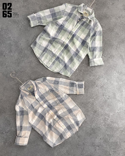 0265 Slub Cotton Full Sleeve Yarn Dyed Shirt | Backside Box Pleat - ART406