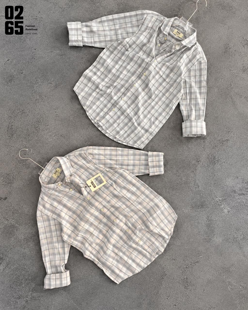 0265 Slub Cotton Full Sleeve Yarn Dyed Shirt | Backside Box Pleat - ART407