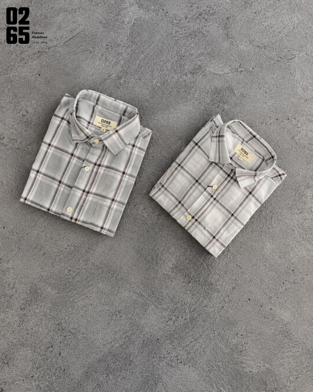 0265 Slub Cotton Full Sleeve Yarn Dyed Shirt | Backside Box Pleat - ART408