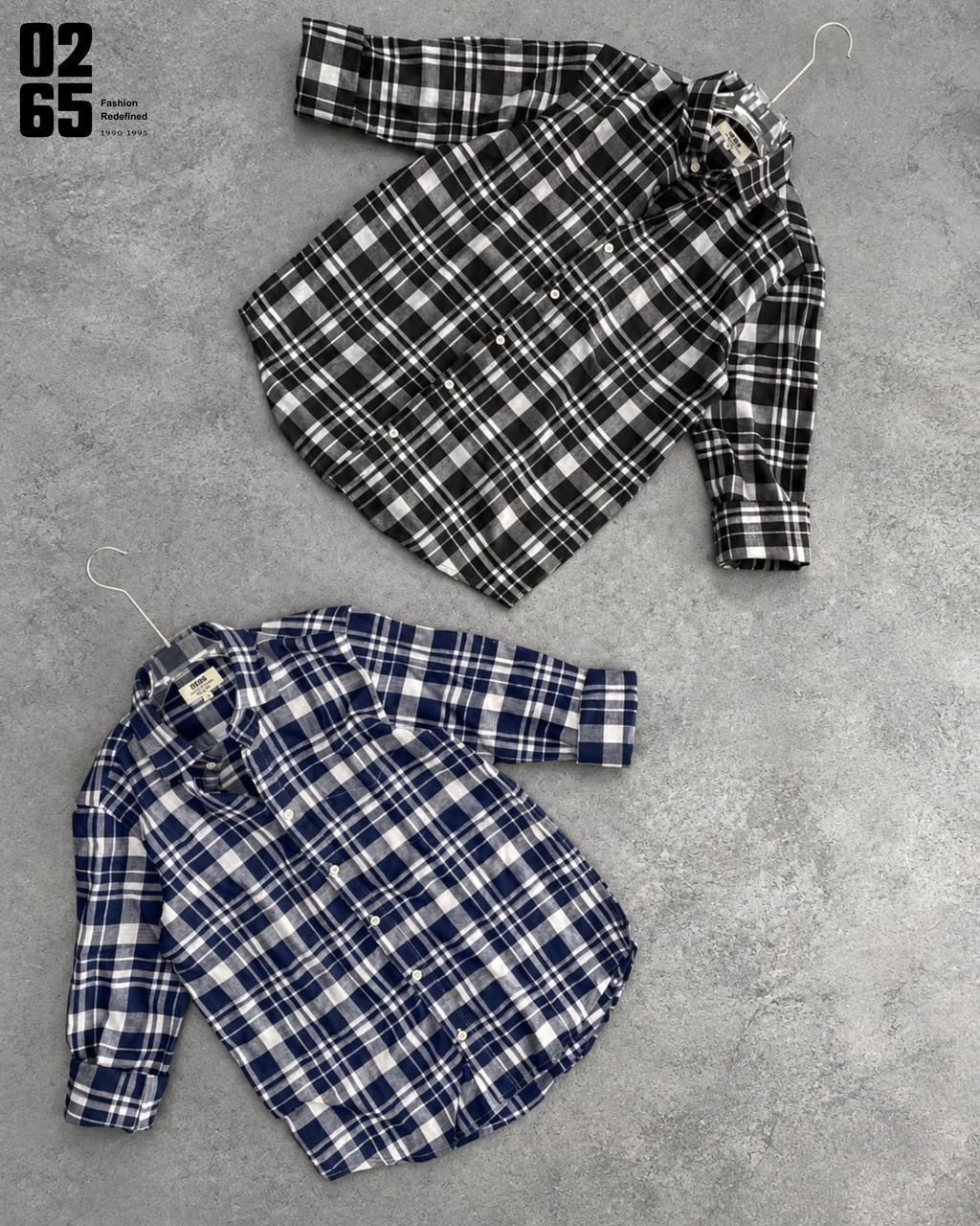 0265 Slub Cotton Full Sleeve Yarn Dyed Shirt | Backside Box Pleat - ART409