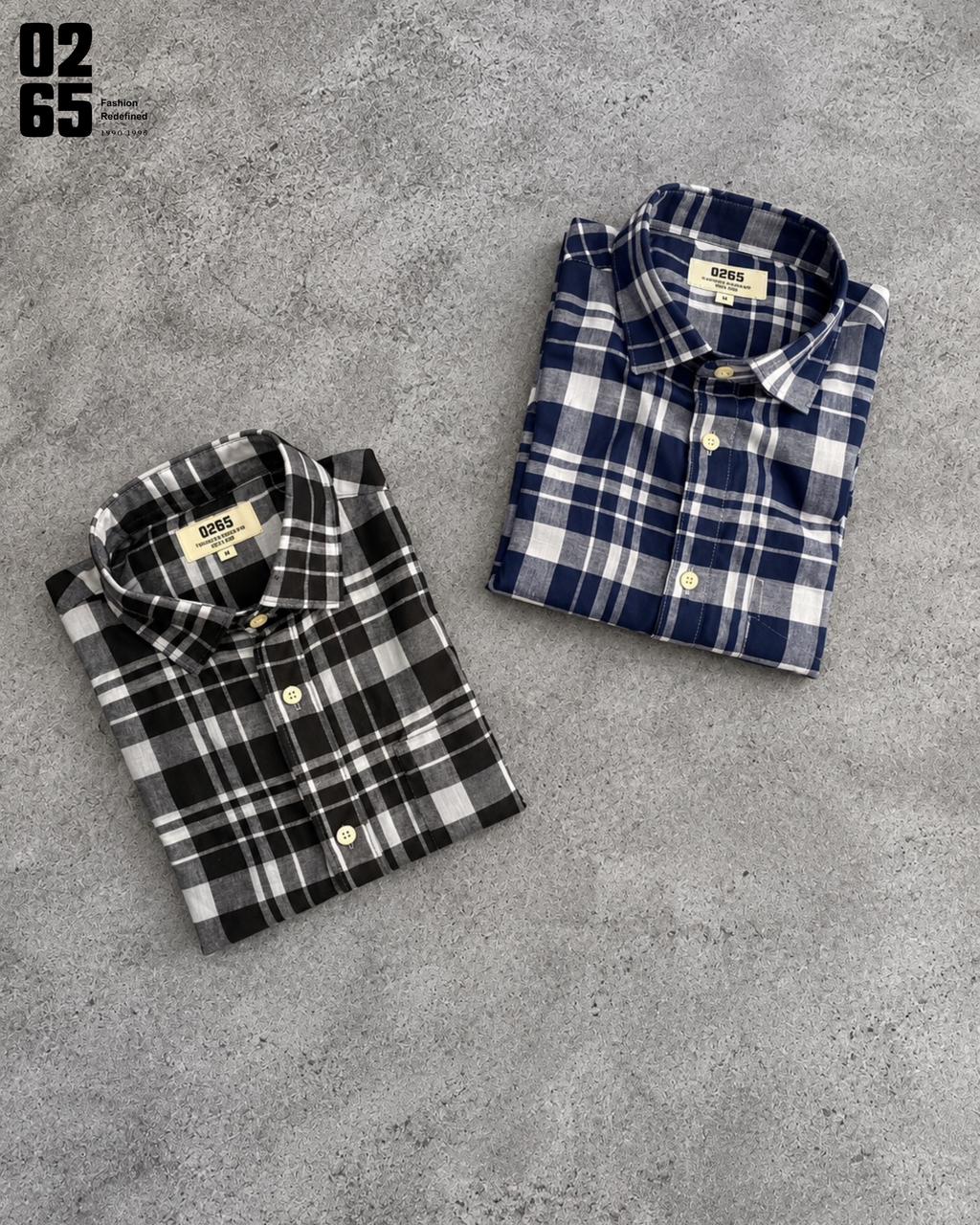 0265 Slub Cotton Full Sleeve Yarn Dyed Shirt | Backside Box Pleat - ART409