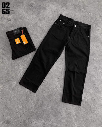 0265 Straight Fit Jeans Black | Non Stretch | Trendy | Comfortable | Length 40"