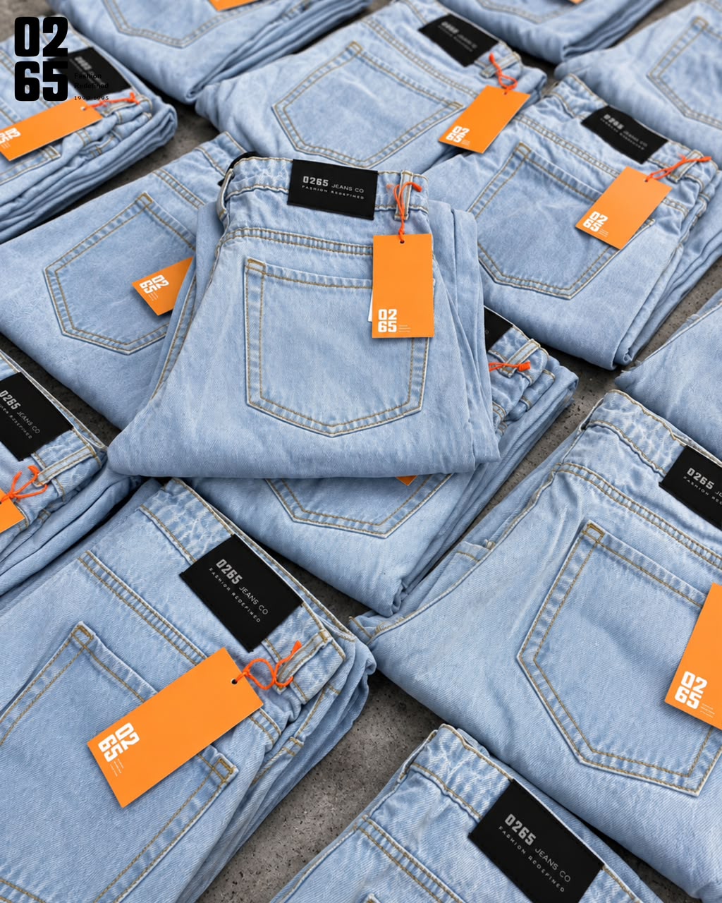0265 Straight Fit Jeans | Non Stretch | Trendy | Comfortable | Length 40.5" | Bottom Width 18" | Light Blue