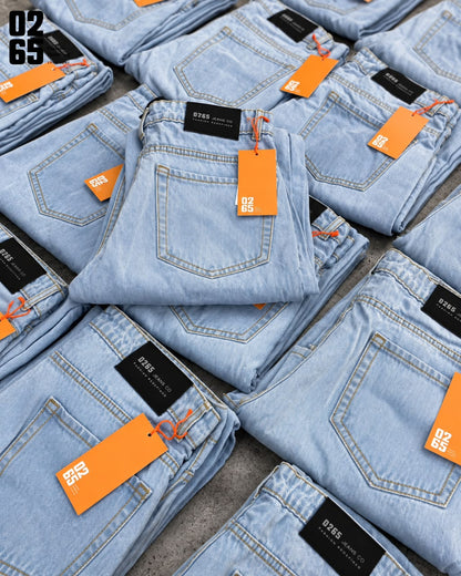 0265 Straight Fit Jeans | Non Stretch | Trendy | Comfortable | Length 40.5" | Bottom Width 18" | Light Blue