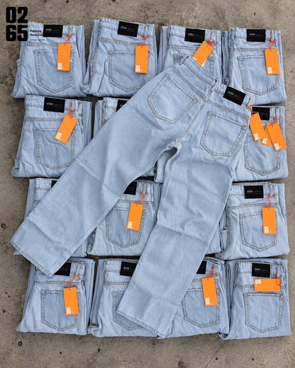 0265 Straight Fit Jeans | Non Stretch | Trendy | Comfortable | Length 40.5" | Bottom Width 18" | Light Blue