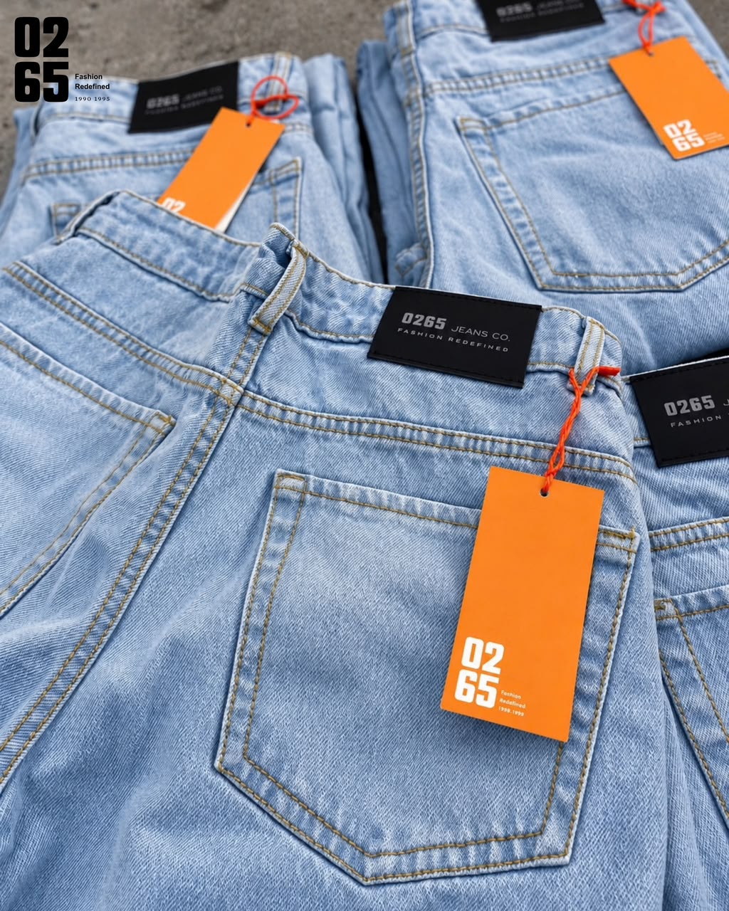 0265 Straight Fit Jeans | Non Stretch | Trendy | Comfortable | Length 40.5" | Bottom Width 18" | Light Blue