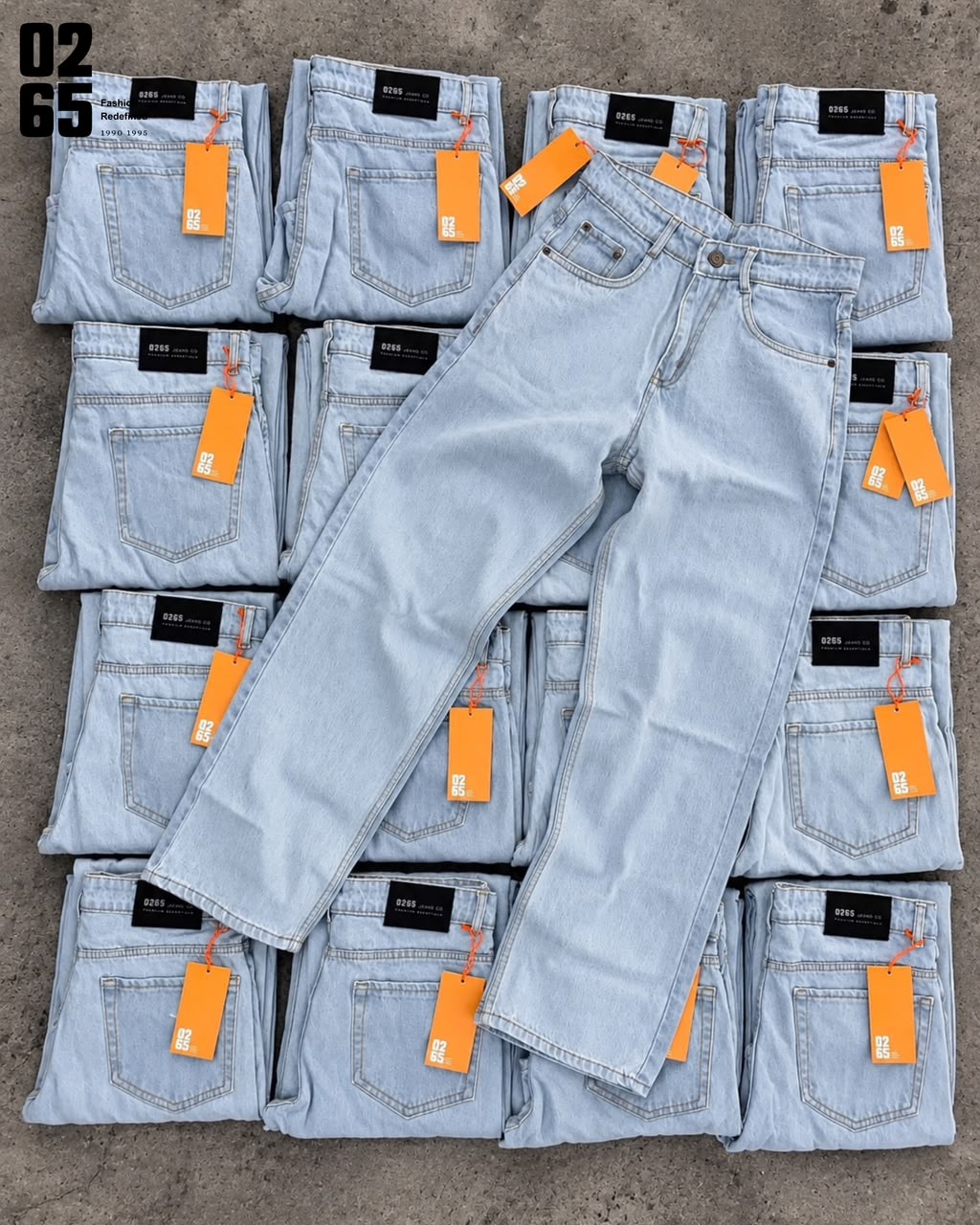 0265 Straight Fit Jeans | Non Stretch | Trendy | Comfortable | Length 40.5" | Bottom Width 18" | Light Blue