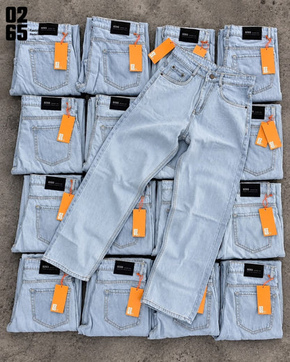 0265 Straight Fit Jeans | Non Stretch | Trendy | Comfortable | Length 40.5" | Bottom Width 18" | Light Blue