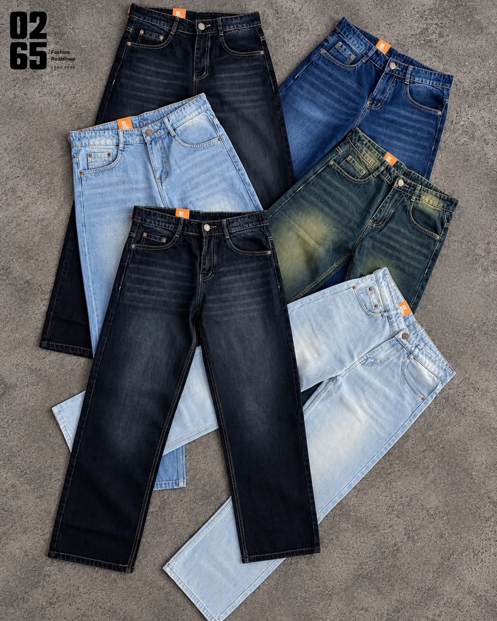 0265 Straight Fit Jeans | Non-Lycra | Whisker & Washed | Length 40.5 | Bottom Width 18"