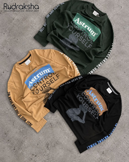Boxy Fit Full Sleeve Waffle T-Shirt | Front Side Screen Print