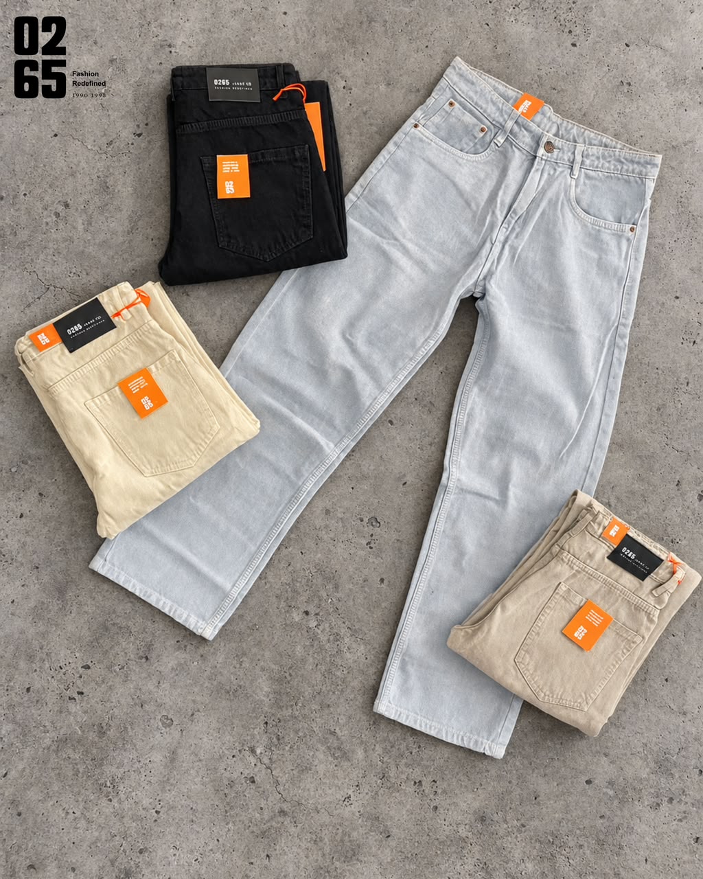 0265 Straight Fit Jeans | Non Lycra | 18" Bottom Width | 40" Length | Soft Fabric