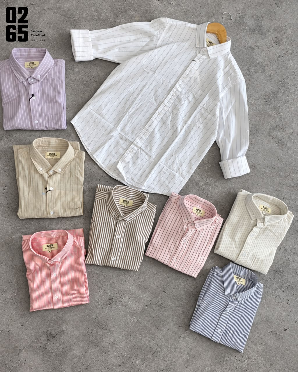 0265 Lining Full Sleeeve Shirt | Button Down Collar  | 100% Soft Cotton | Yarn Dyed Fabric