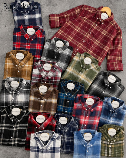 Boxy Fit Flannel Full Sleeve Checks Shirt | ARTICLE No M001