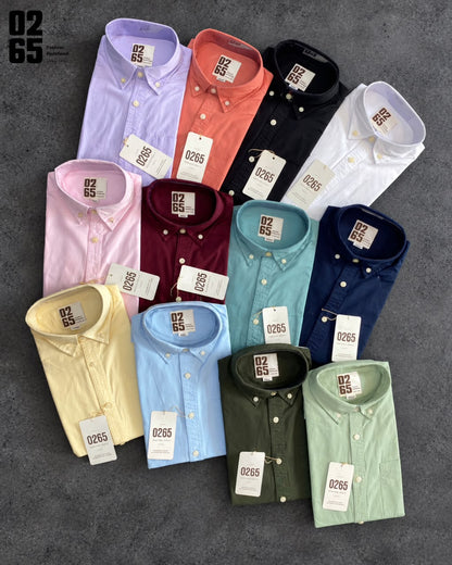 0265 Cotton Linen Full Sleeve Shirt | Button Down Collar | Backside Box Pleat