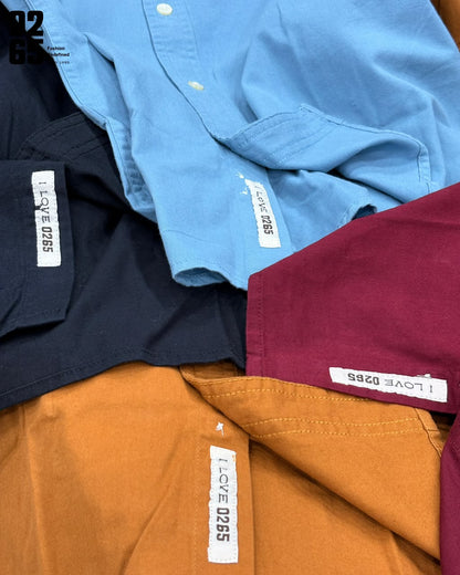 Signature 0265 Plain Full Sleeve Shirt | Button Down Collar | Backside Box Plated With Loop