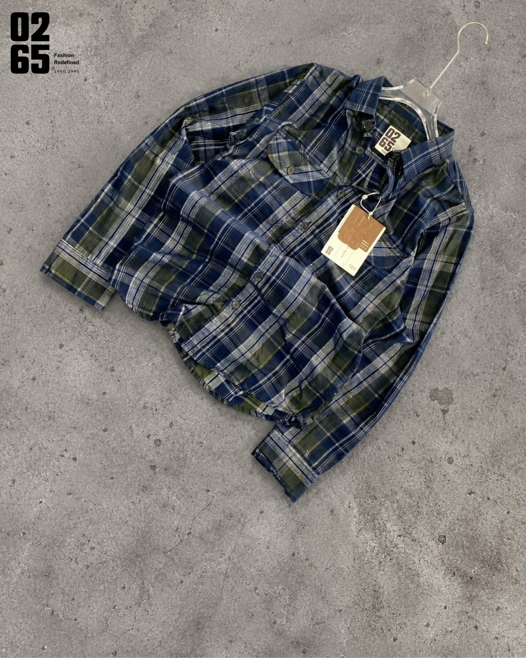 0265 Corduroy Double Pocket Full Sleeve Shirt | Yarn Dyed Checks