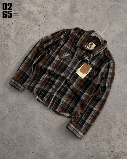 0265 Corduroy Double Pocket Full Sleeve Shirt | Yarn Dyed Checks