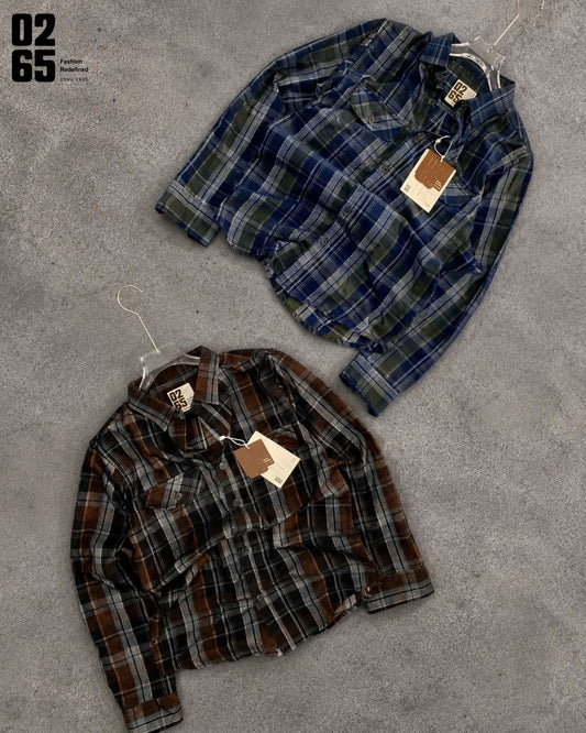 0265 Corduroy Double Pocket Full Sleeve Shirt | Yarn Dyed Checks