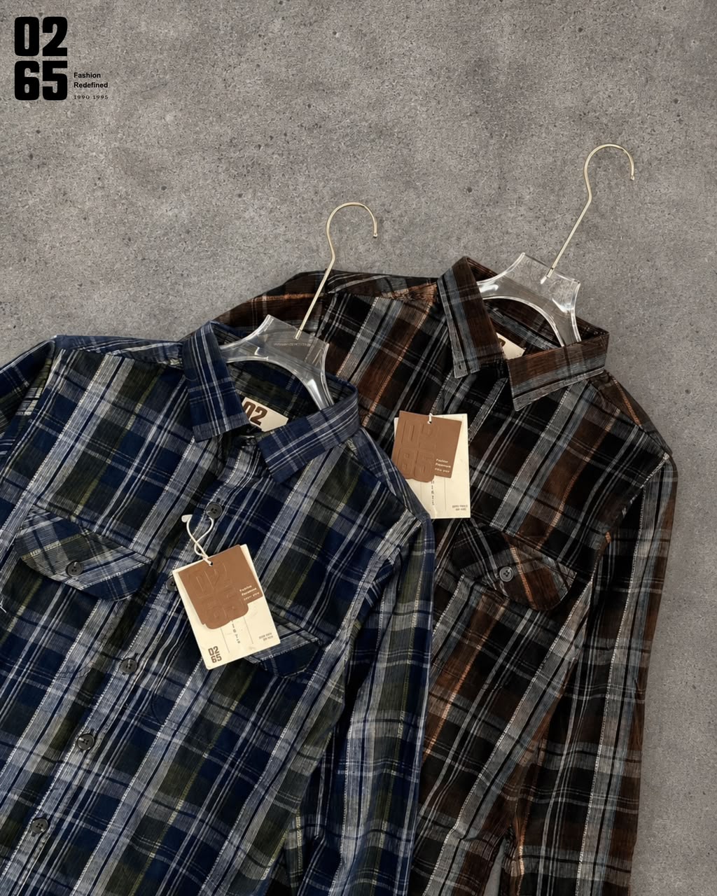 0265 Corduroy Double Pocket Full Sleeve Shirt | Yarn Dyed Checks