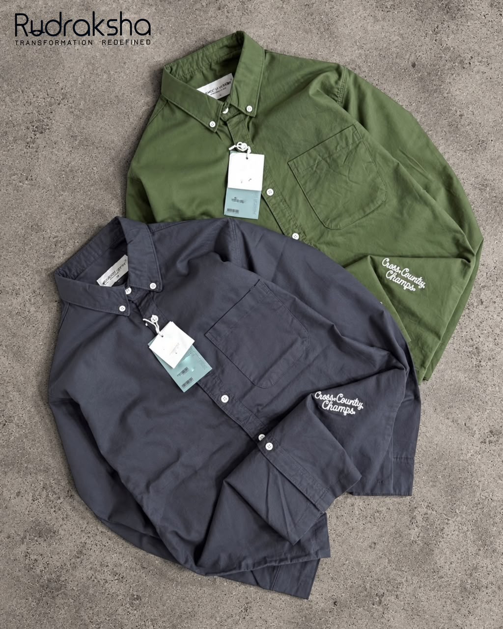 Boxy Fit Full Sleeve Shirt | 100 % Cotton | Button Down Collar | Embroidery at front right bottom