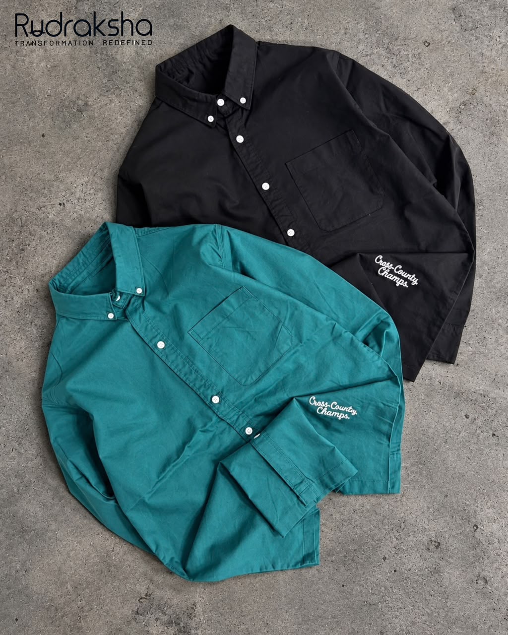 Boxy Fit Full Sleeve Shirt | 100 % Cotton | Button Down Collar | Embroidery at front right bottom