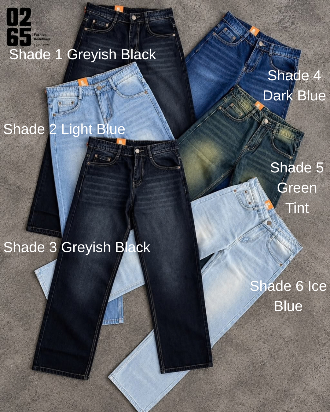 0265 Straight Fit Jeans | Non-Lycra | Whisker & Washed | Length 40.5 | Bottom Width 18"