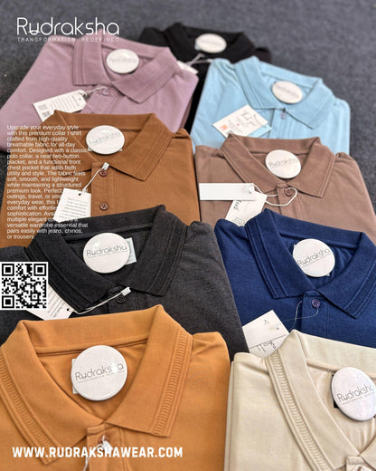 premium cotton collar t shirt with pocket ultra soft fabric men